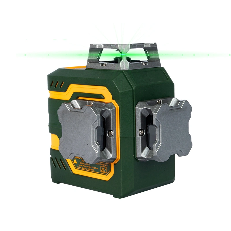3x360 ° inbyggd litiumbatterigrön lasernivå
